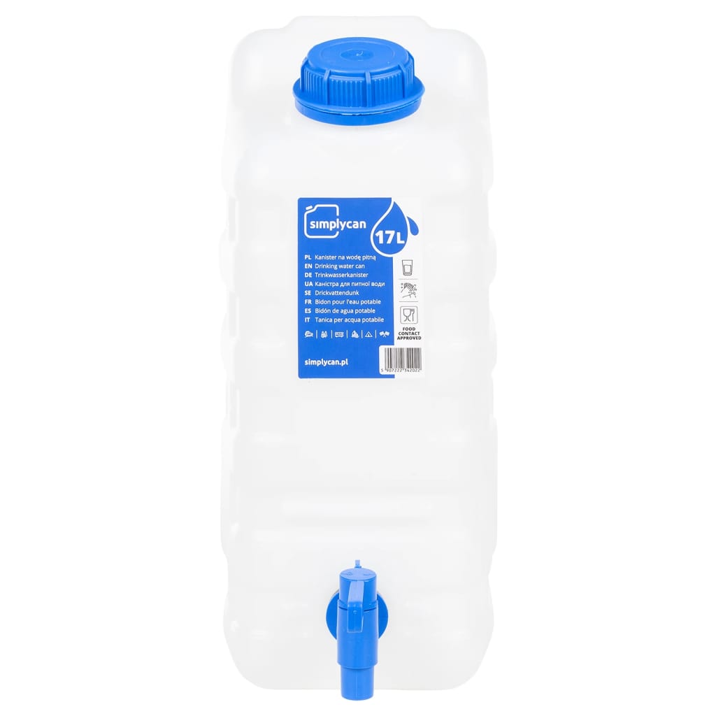 Contenitore Acqua Con Rubinetto Trasparente 15 L In Plastica