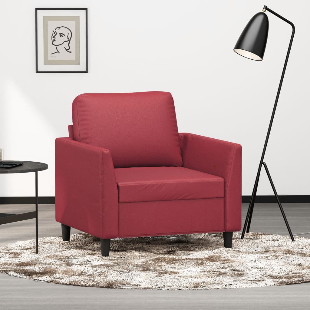 Poltrona Rosso Vino 60 Cm In Similpelle
