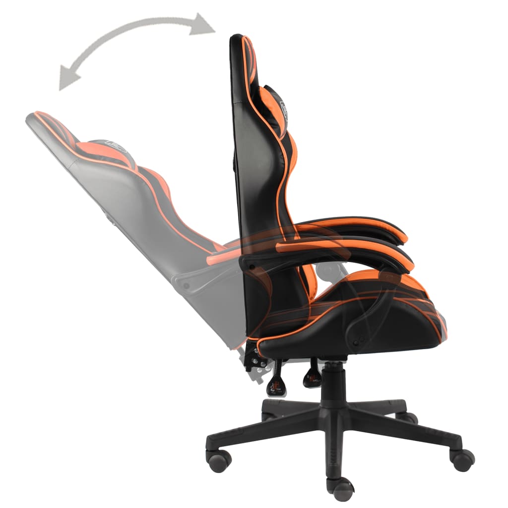 Sedia Da Gaming Nero E Arancione In Similpelle - Image 4