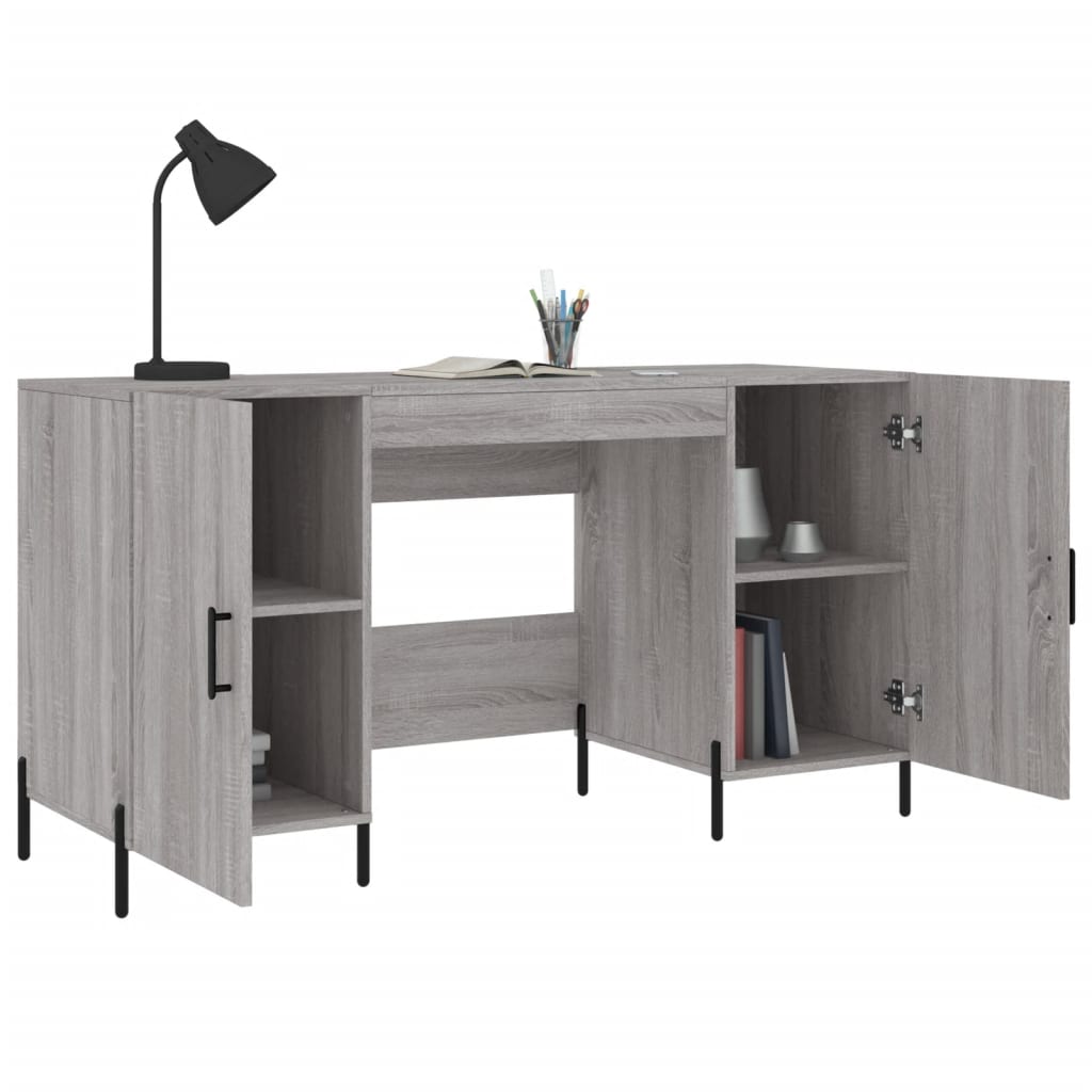 Scrivania Grigio Sonoma 140x50x75 Cm In Legno Multistrato - Image 4
