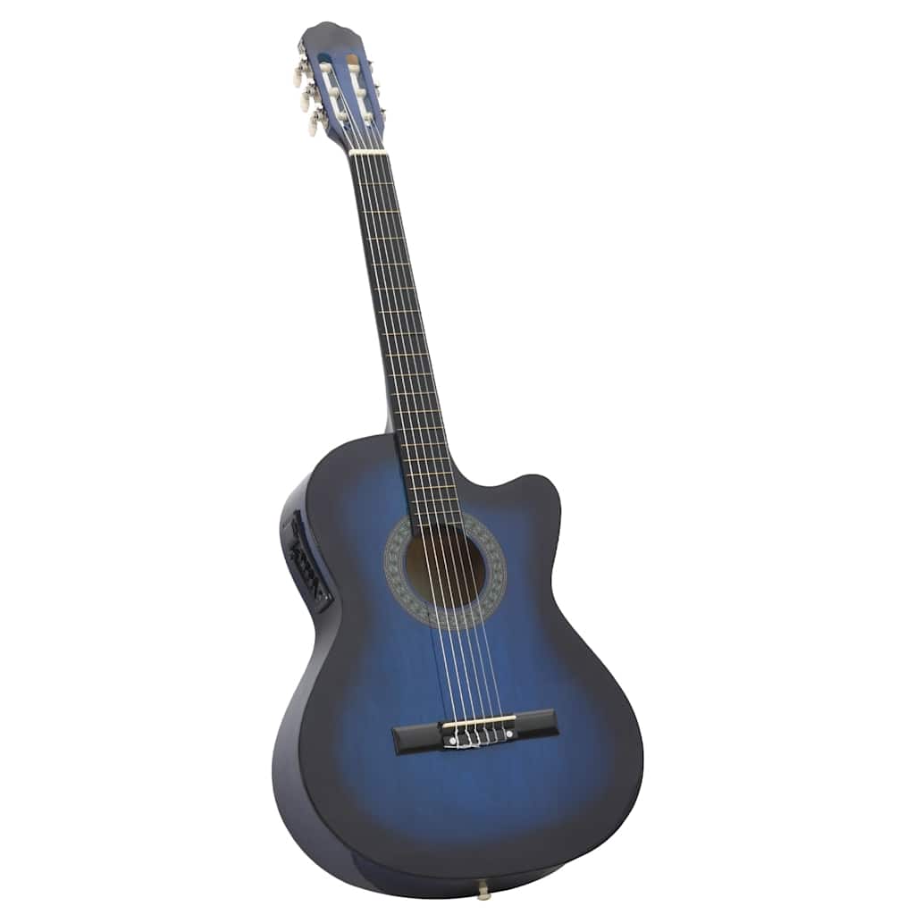 Chitarra Classica Western Con Equalizzatore E 6 Corde Blu