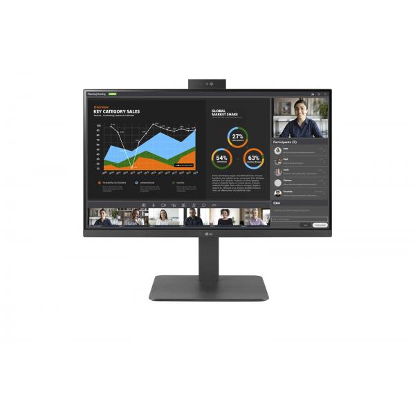 Lg Monitor 23,8 Led Ips 16:9 Fhd 5ms 250 Cdm, Pivot, Webcam, UsB-C Dock, Dp/hdmi, Multim