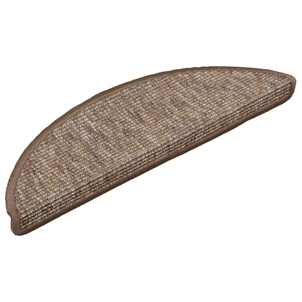 Tappetini Per Scale 15 Pz 56x17x3 Cm Marrone Chiaro Semicircolari