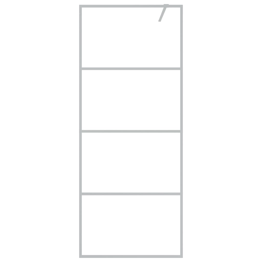 Parete Doccia Walk In Argento 80x195 Cm Vetro Trasparente Esg - Image 3