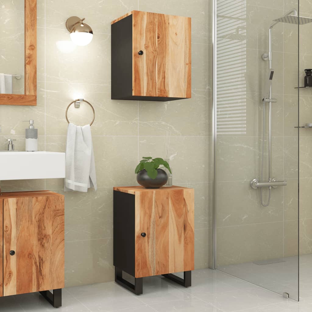Mobile Da Bagno 38x33x58cm In Legno Massello Di Acacia