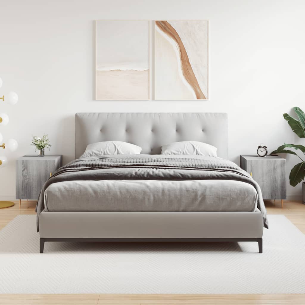 Comodini 2 Pz Grigio Sonoma 40x40x50 Cm In Legno Multistrato