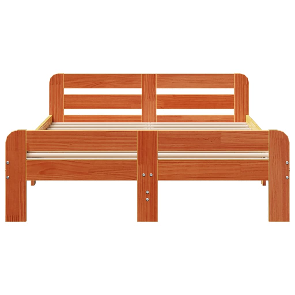 Letto Senza Materasso Marrone Cera 200x200 Cm In Legno Di Pino - Image 4