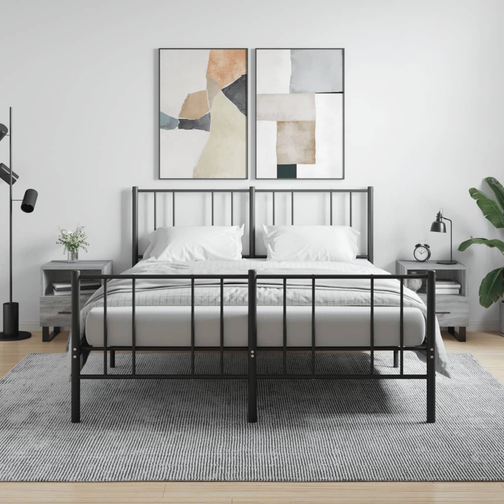 Comodini 2 Pz Grigio Sonoma 40x35x47,5 Cm In Legno Multistrato
