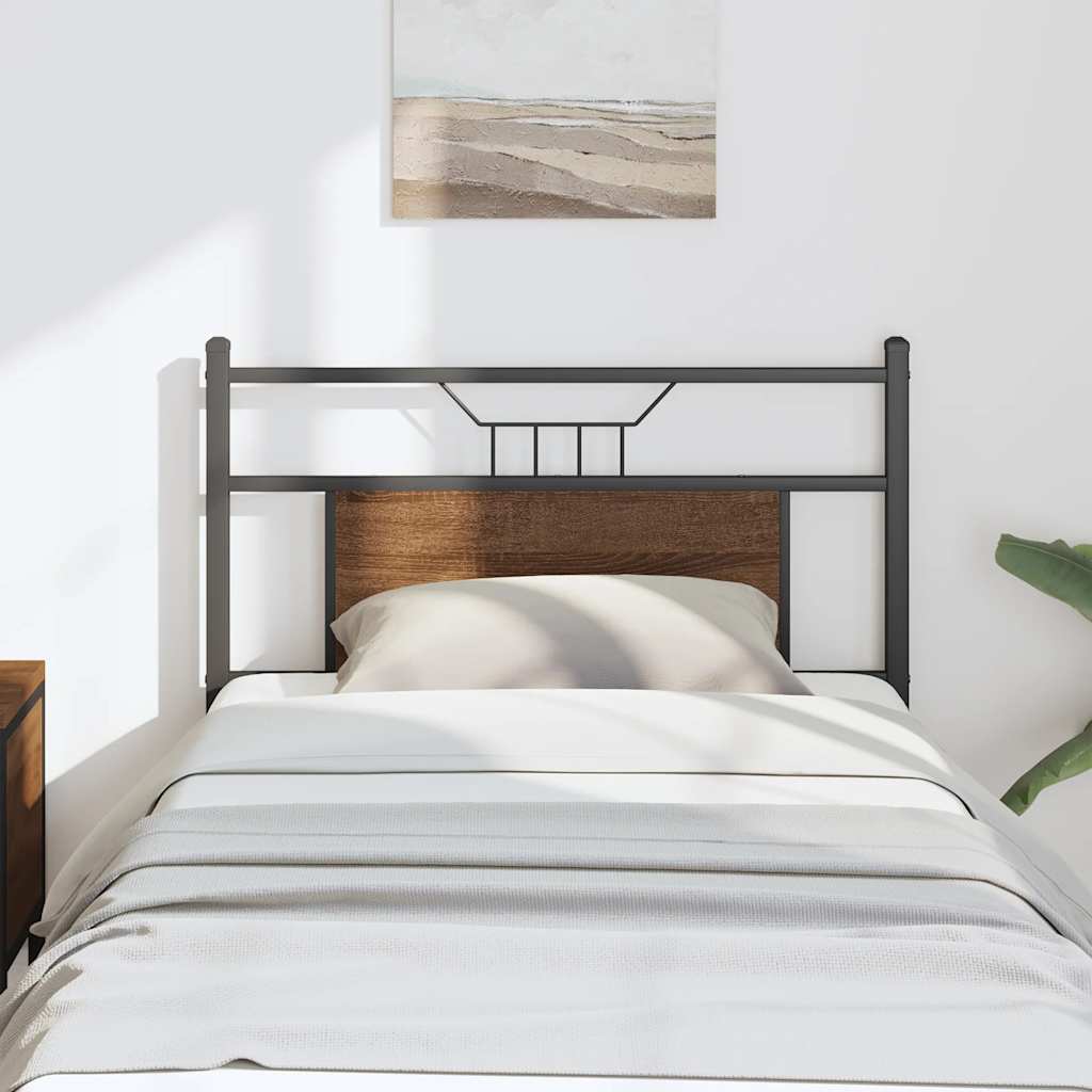 Testiera Rovere Marrone 80 Cm In Legno Multistrato E Acciaio