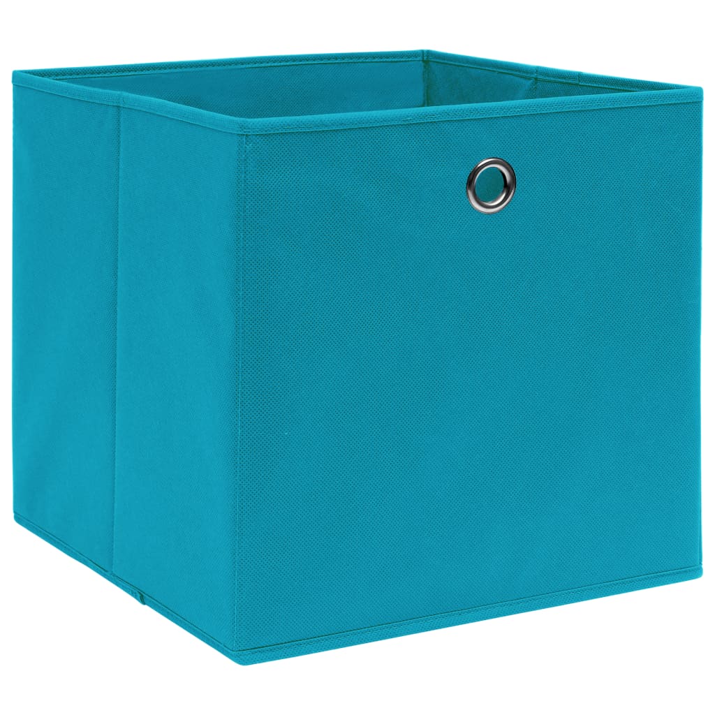 Scatole Portaoggetti 4pz Azzurre 32x32x32 Cm Tessuto