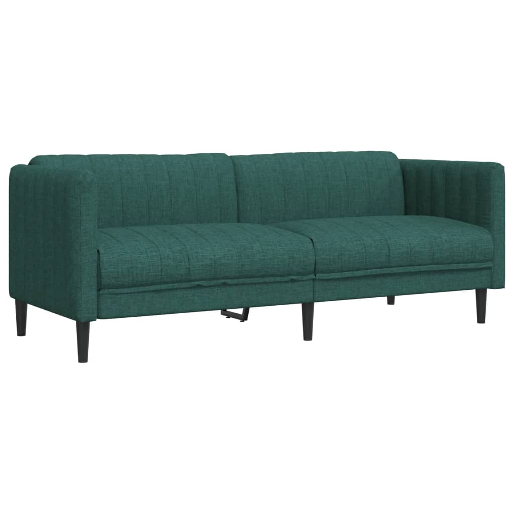 Set Di Divani 2 Pz Verde Scuro In Tessuto - Image 4