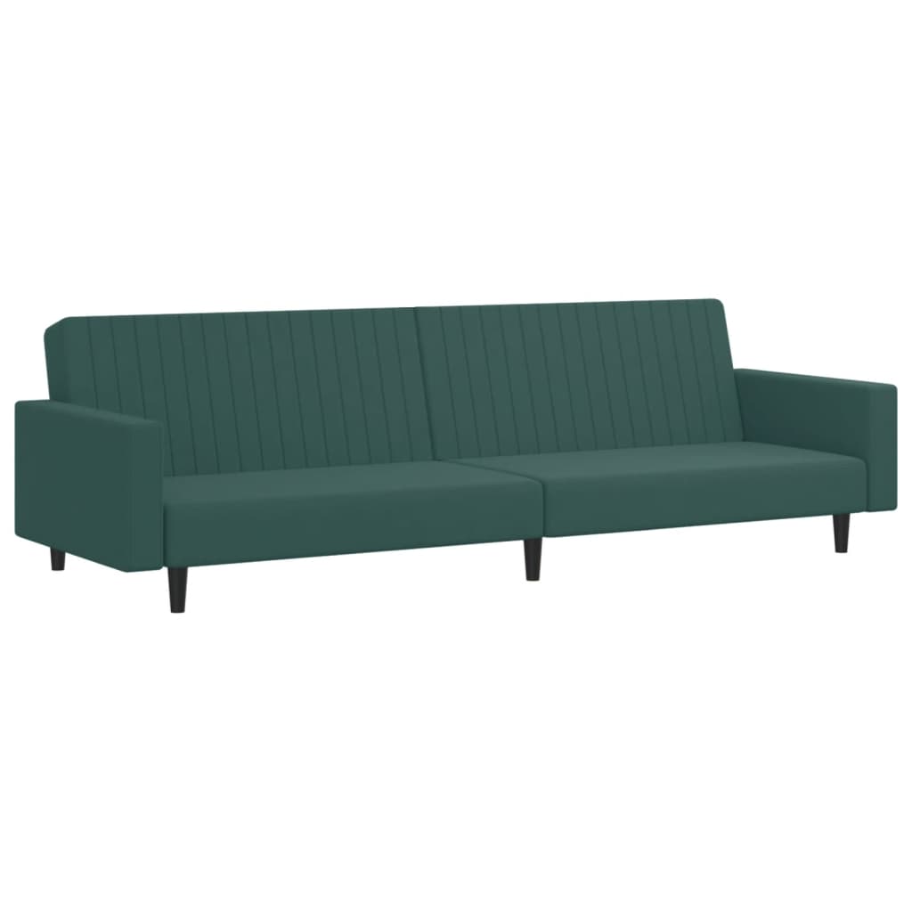 Set Di Divani 2 Pz Verde Scuro In Velluto - Image 4