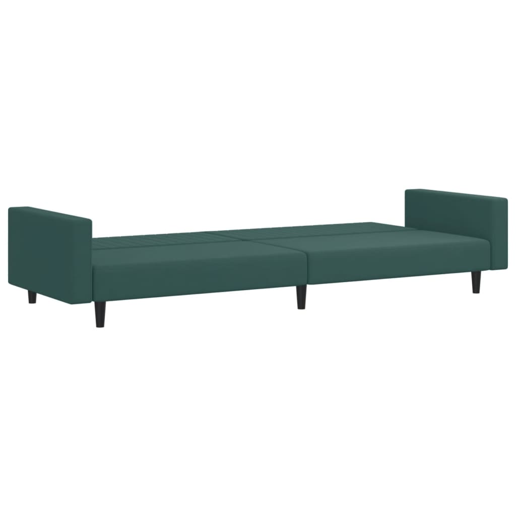 Set Di Divani 2 Pz Verde Scuro In Velluto - Image 5