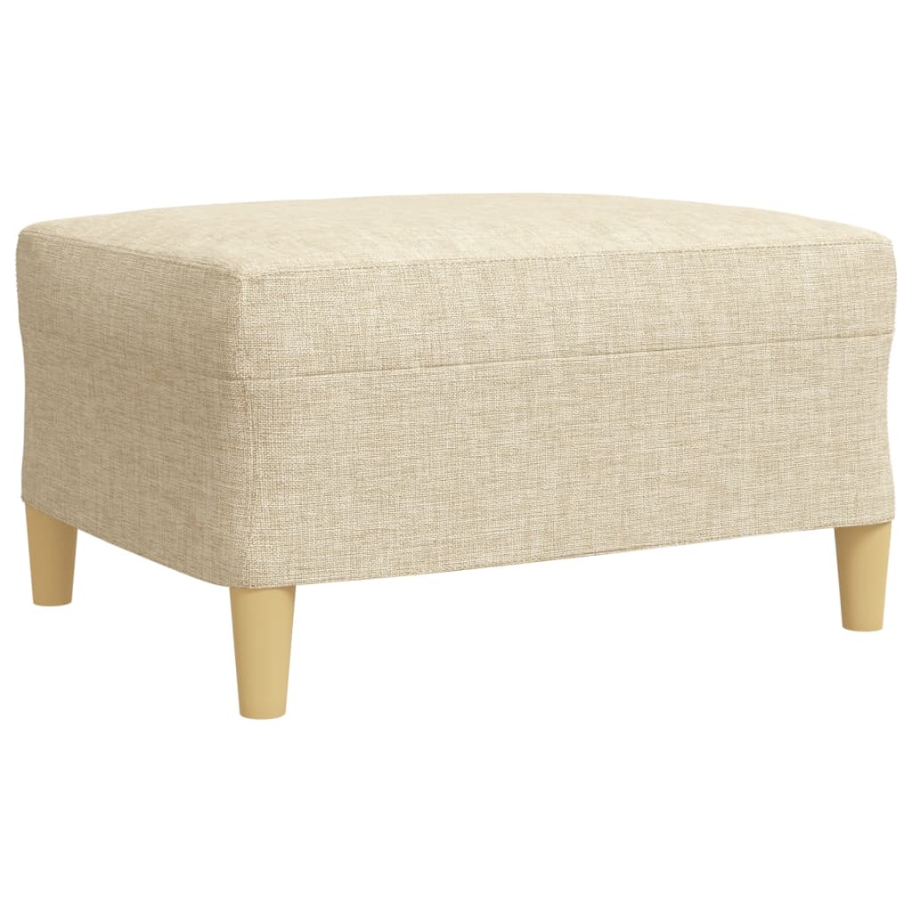 Set Di Divani 3 Pz Con Poggiapiedi Crema In Tessuto - Image 6