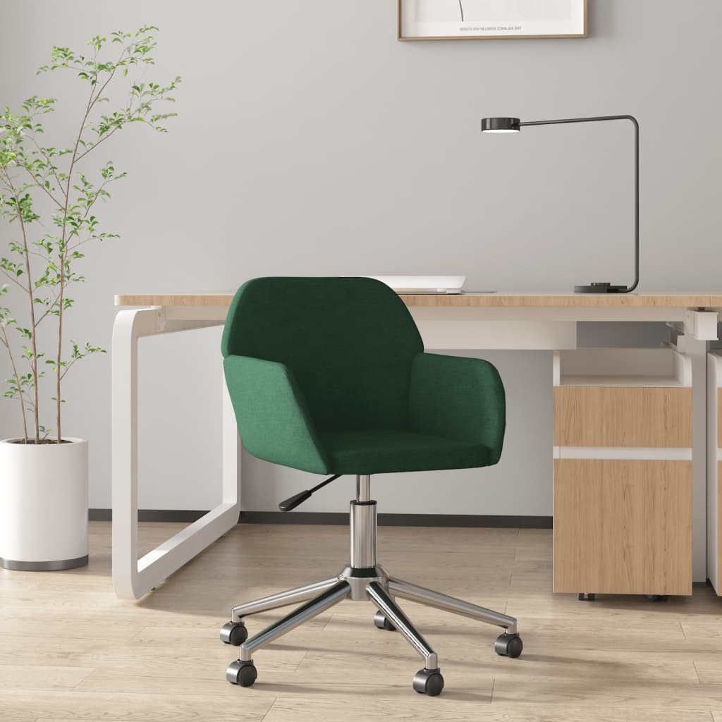 Sedia Da Ufficio Girevole Verde Scuro In Tessuto