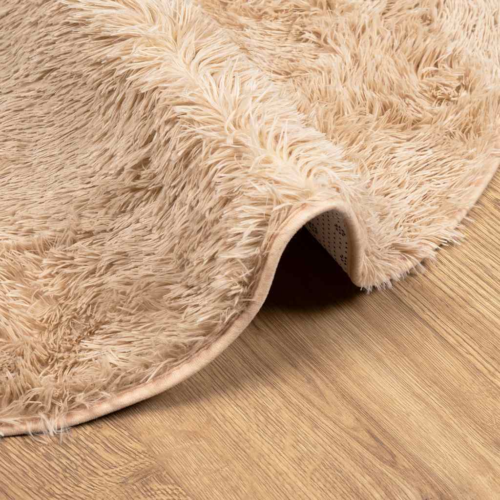 Tappeto Shaggy A Pelo Lungo Navarra Beige 300x200 Cm Poliestere - Image 5