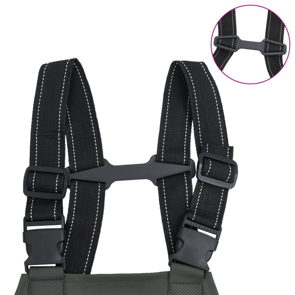 Wader Da Pesca Con Pettorina E Stivali Verde Scuro Taglia 44 - Image 5