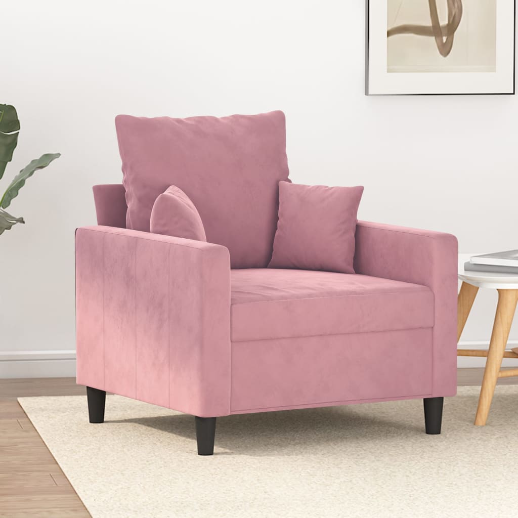 Poltrona Rosa 60 Cm Velluto