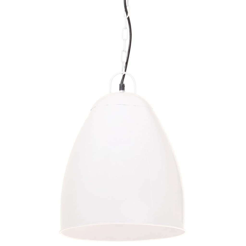 Lampada A Sospensione Industriale 25 W Bianca Rotonda 32 Cm E27