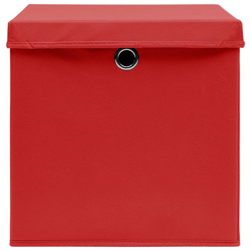 Contenitori Con Coperchi 4 Pz 28x28x28 Cm Rosso - Image 4