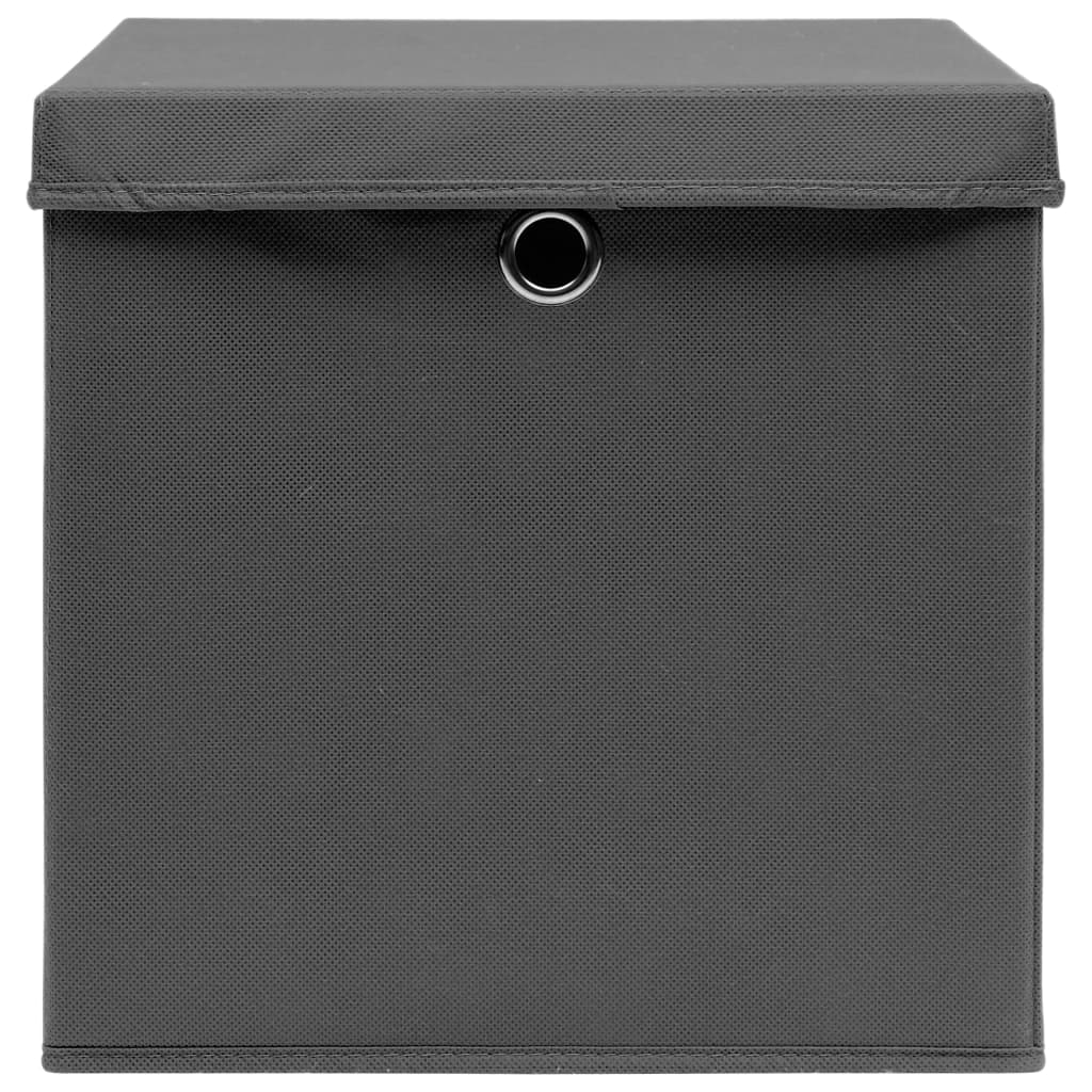 Contenitori Con Coperchi 4 Pz 28x28x28 Cm Grigio - Image 4