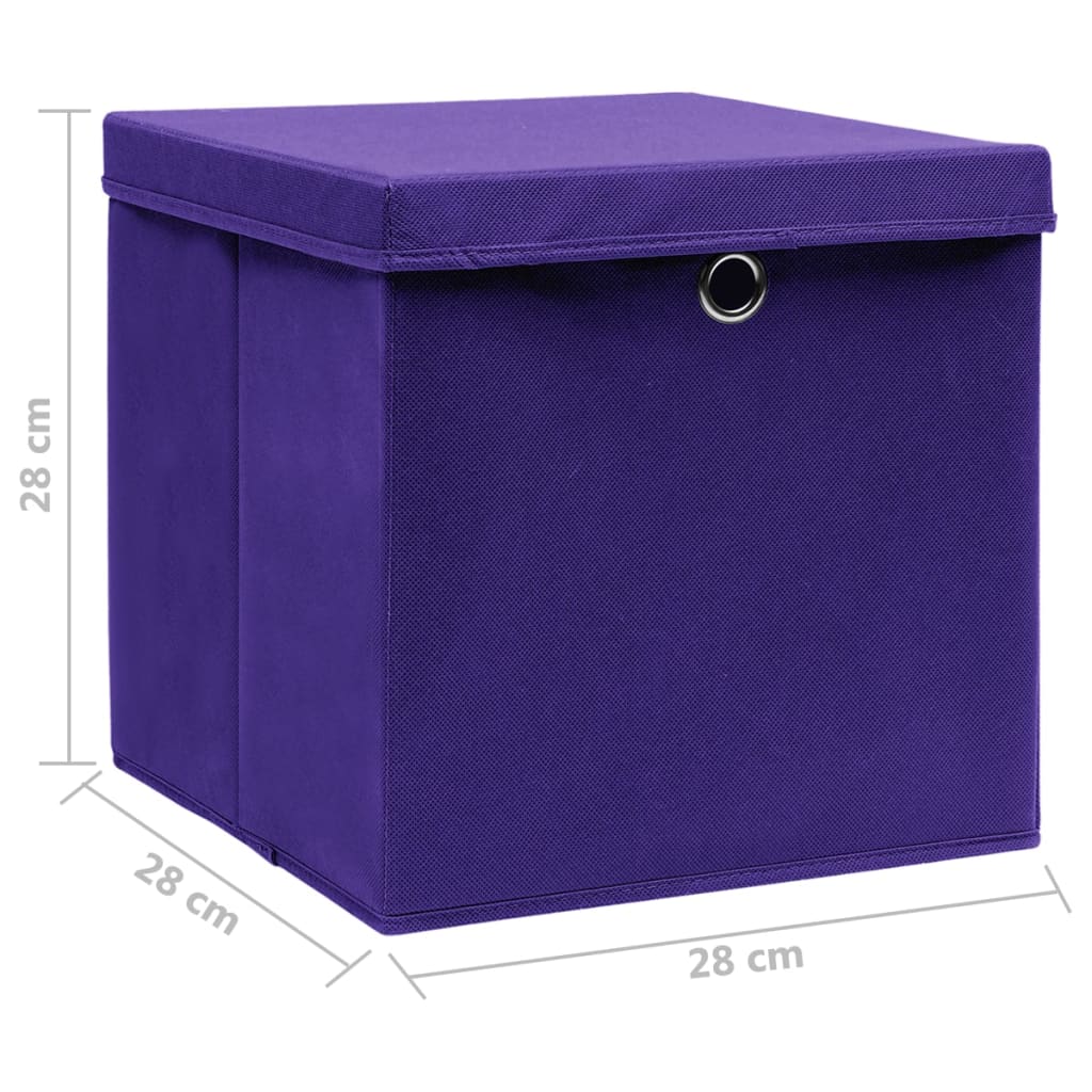 Contenitori Con Coperchi 4 Pz 28x28x28 Cm Viola - Image 6