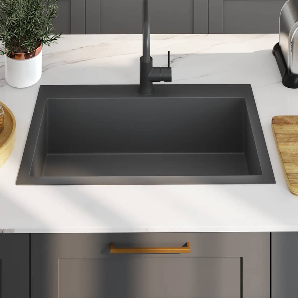 Lavello Da Cucina Lavorato A Mano Nero Acciaio Inox - Image 3