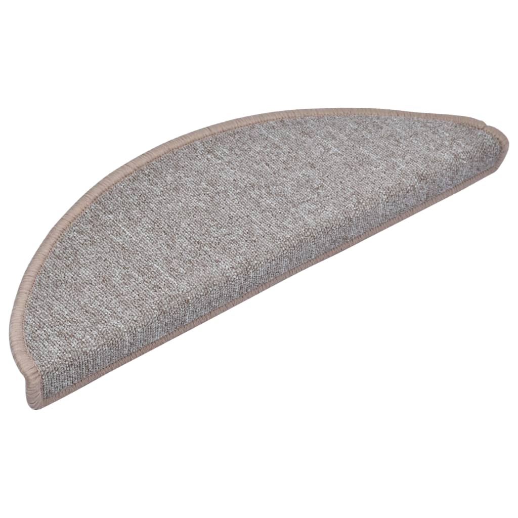 Tappetini Per Scale 10 Pz 65x24x4 Cm Marrone Chiaro Semicircolari Grandi - Image 3