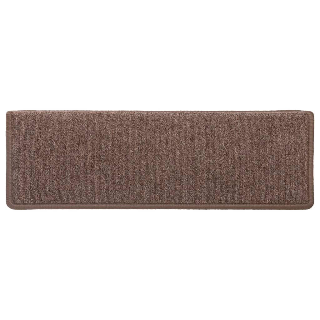 Tappetini Per Scale 15 Pz 65x21x4 Cm Marrone Bordo Rettangolare - Image 6