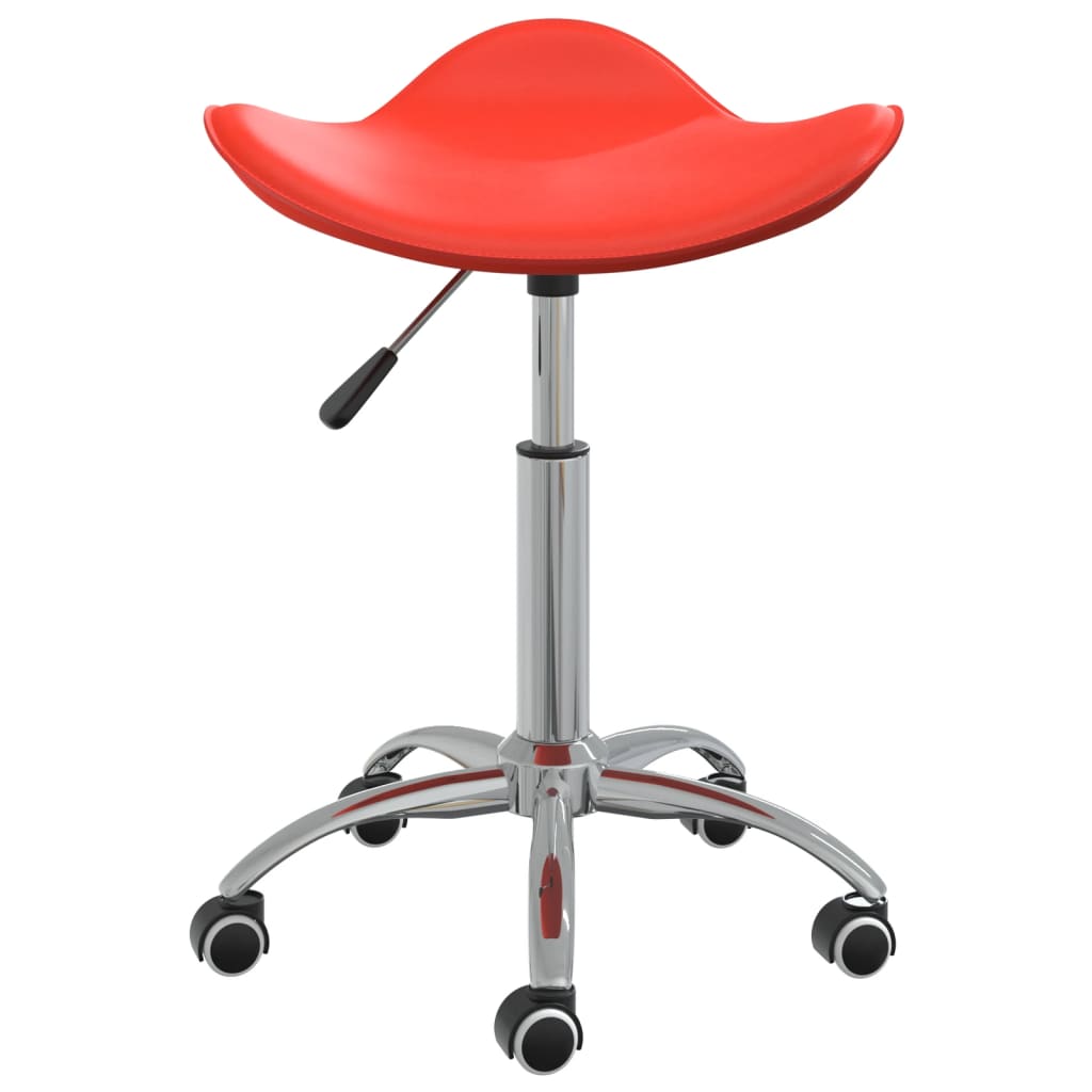 Sedia Da Pranzo Girevole Rosso In Similpelle