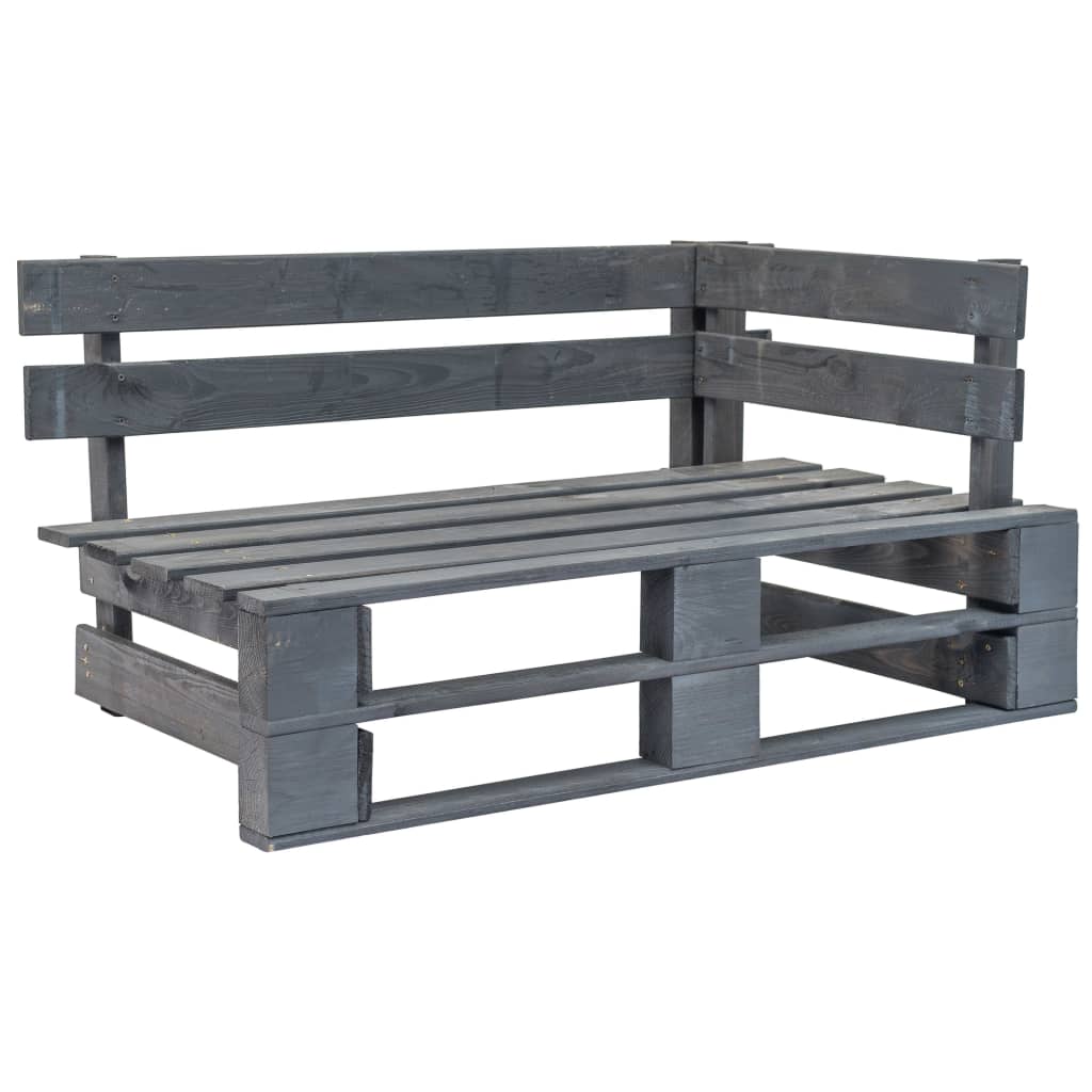Divano Angolare Da Giardino Pallet Legno Pino Impregnato Grigio