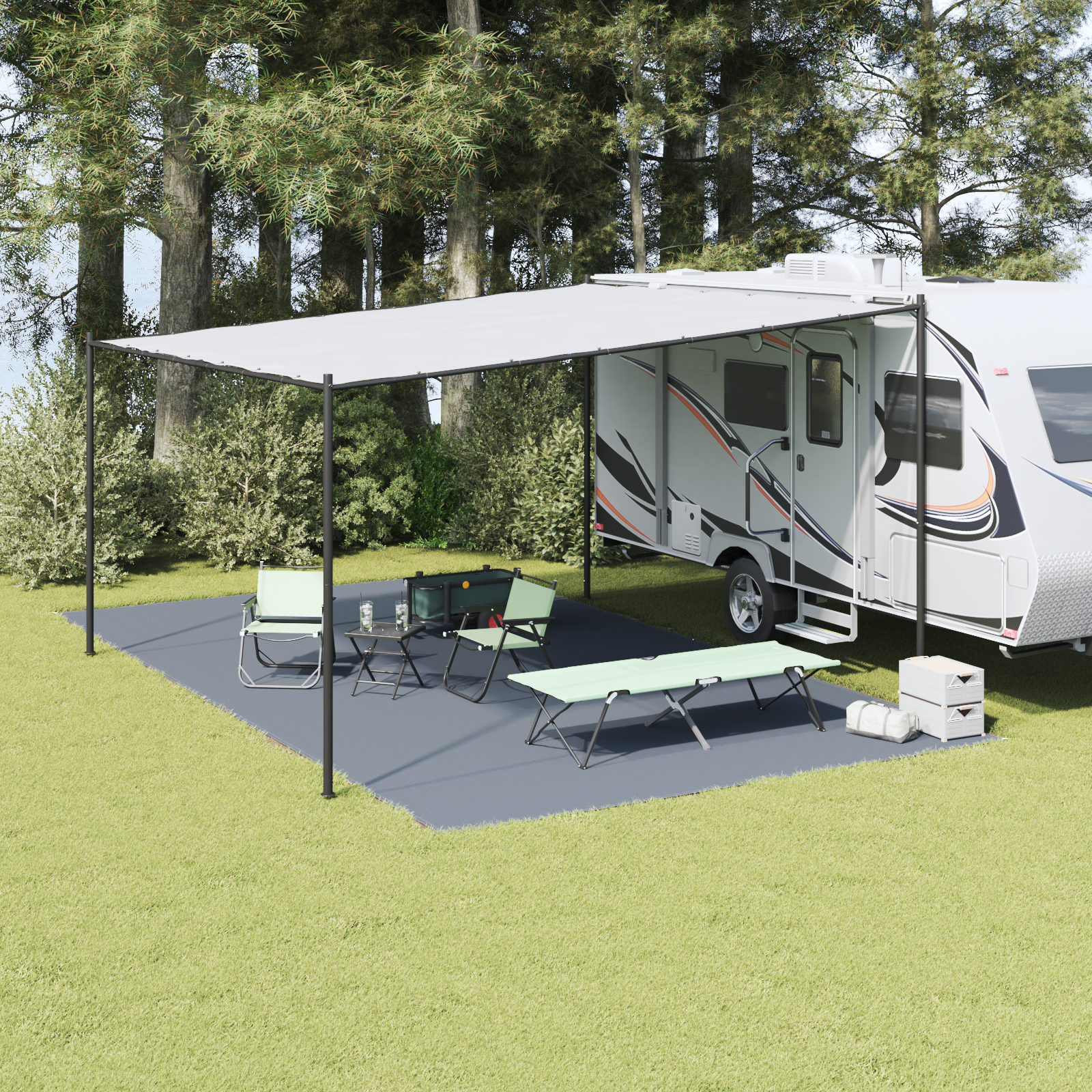 Accessorio Per Tenda BlU-Grigio Poliestere 400 X 700 cm