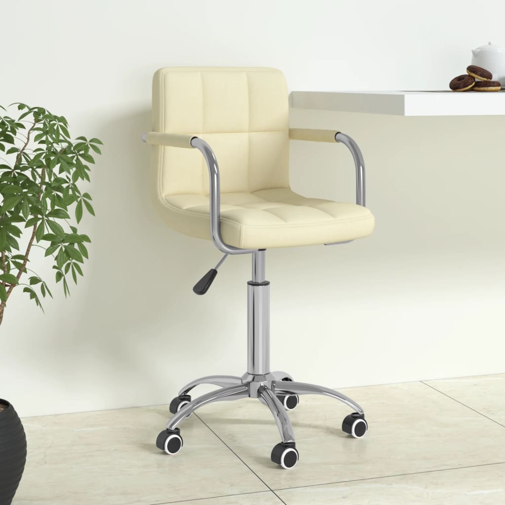 Sedia Da Ufficio Girevole Crema In Tessuto