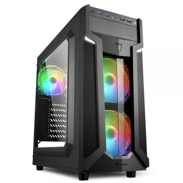 Sharkoon Case Vg6-W Rgb, Atx, 2xusb2, 2xusb3, 6 Slots, 2x120 Led Front 1x120 Rear, Window Acrilic, Rgb Color