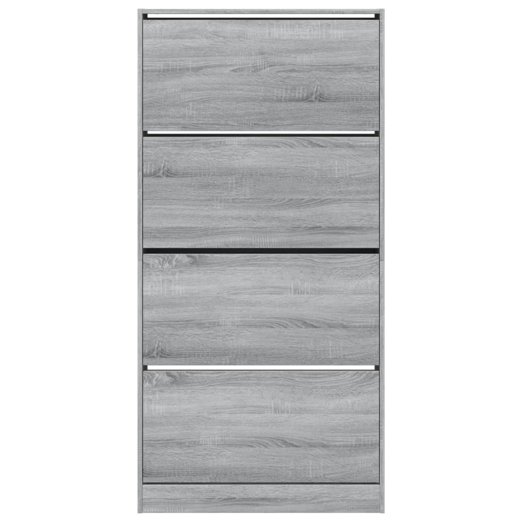 Scarpiera 4 Cassetti Ribaltabili Grigio Sonoma 80x21x163,5 cm - Image 6
