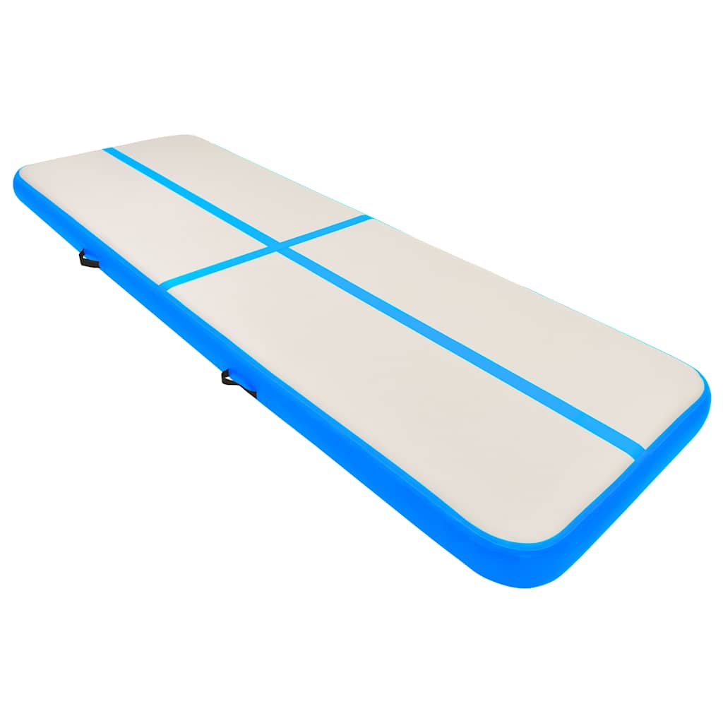 Tappetino Ginnastica Gonfiabile Con Pompa 300x100x20cm Pvc Blu