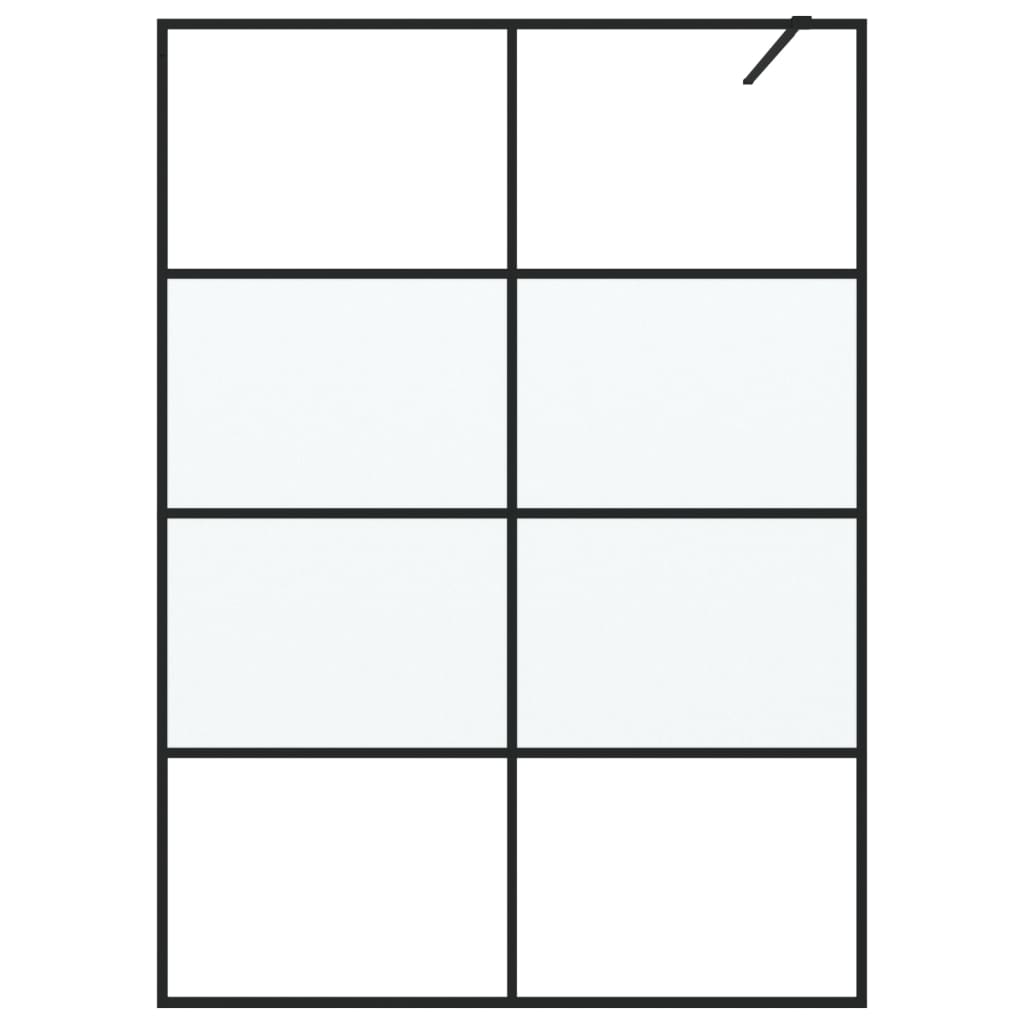 Parete Doccia Walk In Nera 140x195cm Vetro Semi Smerigliato Esg - Image 3