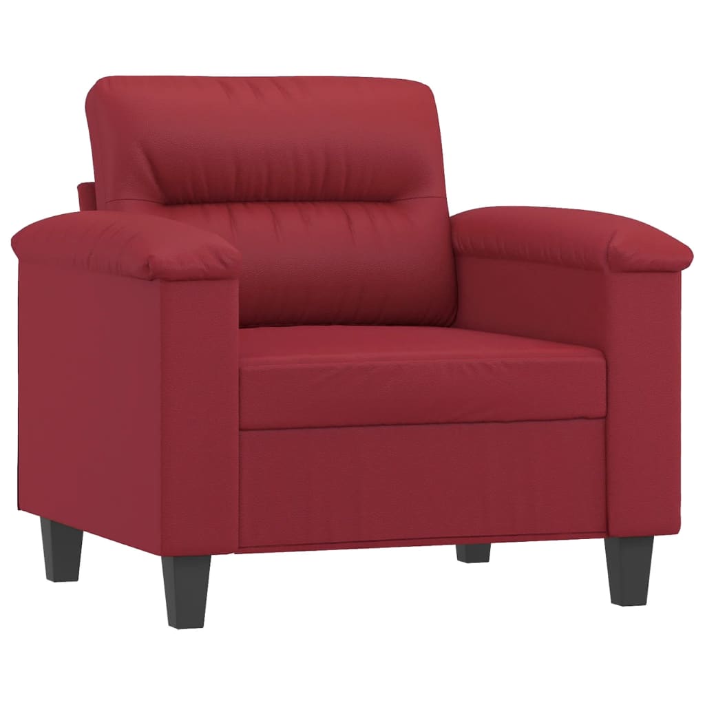 Poltrona Con Poggiapiedi Rosso Vino 60 Cm In Similpelle - Image 4