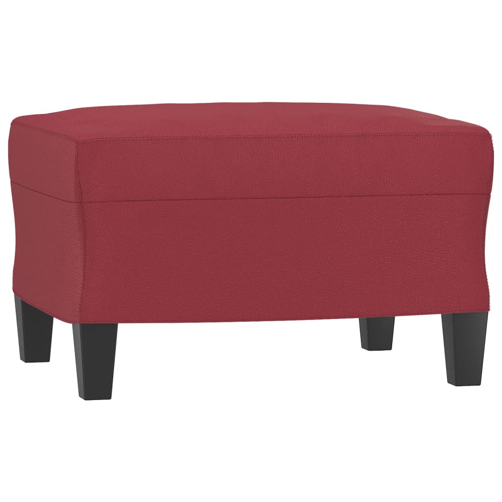 Poltrona Con Poggiapiedi Rosso Vino 60 Cm In Similpelle - Image 5
