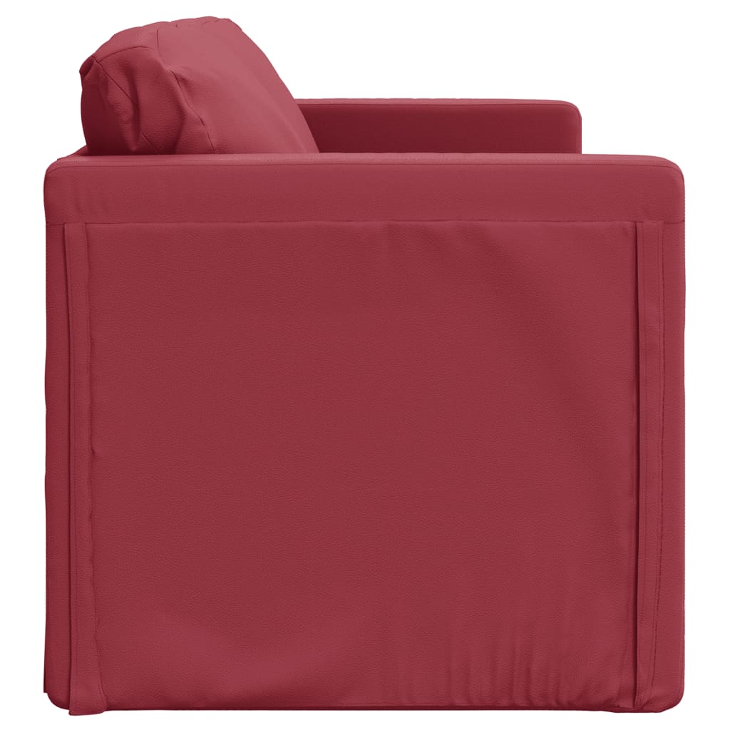 Divano Letto Da Terra 2 In 1 Rosso Vino 112x174x55cm Similpelle - Image 6
