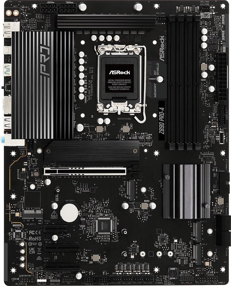 Asrock Z890 PrO-A - Motherboard - Atx - Lga1851-Sockel - Z890 Chipsatz - Usb4, UsB-C 3,2 Gen 2x2, Usb 3,2 Gen 1, Usb 3,2 Gen 2 - 2,5 Gigabit Lan - on