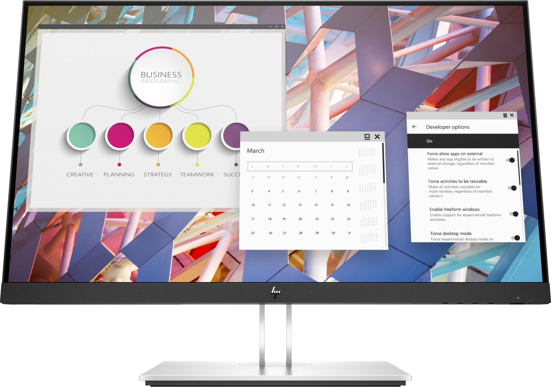 Hp E24 G4 60,5 Cm (23.8" ) 1920 X 1080 Pixel Full Hd Silber [energieklasse D] (9vf99a3)