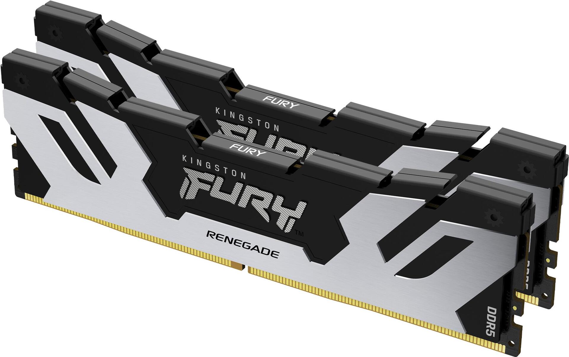 Kingston Fury Renegade - Ddr5 - Kit - 32gb: 2 X 16gb - Dimm 288-Pin - 4000 Mhz / Pc5-64000 - Cl38 - ON-Die Ecc - Schwarz Mit Silber (kf580c38rsk2-32)