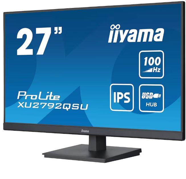 Iiyama Prolite Xu2792qsU-B6 - LeD-Monitor - 68.5 Cm (27") - 2560 X 1440 Wqhd @ 100 Hz - Ips - 250 Cd/m² - 1300:1 - 0.4 Ms - Hdmi, Displayport - Lauts