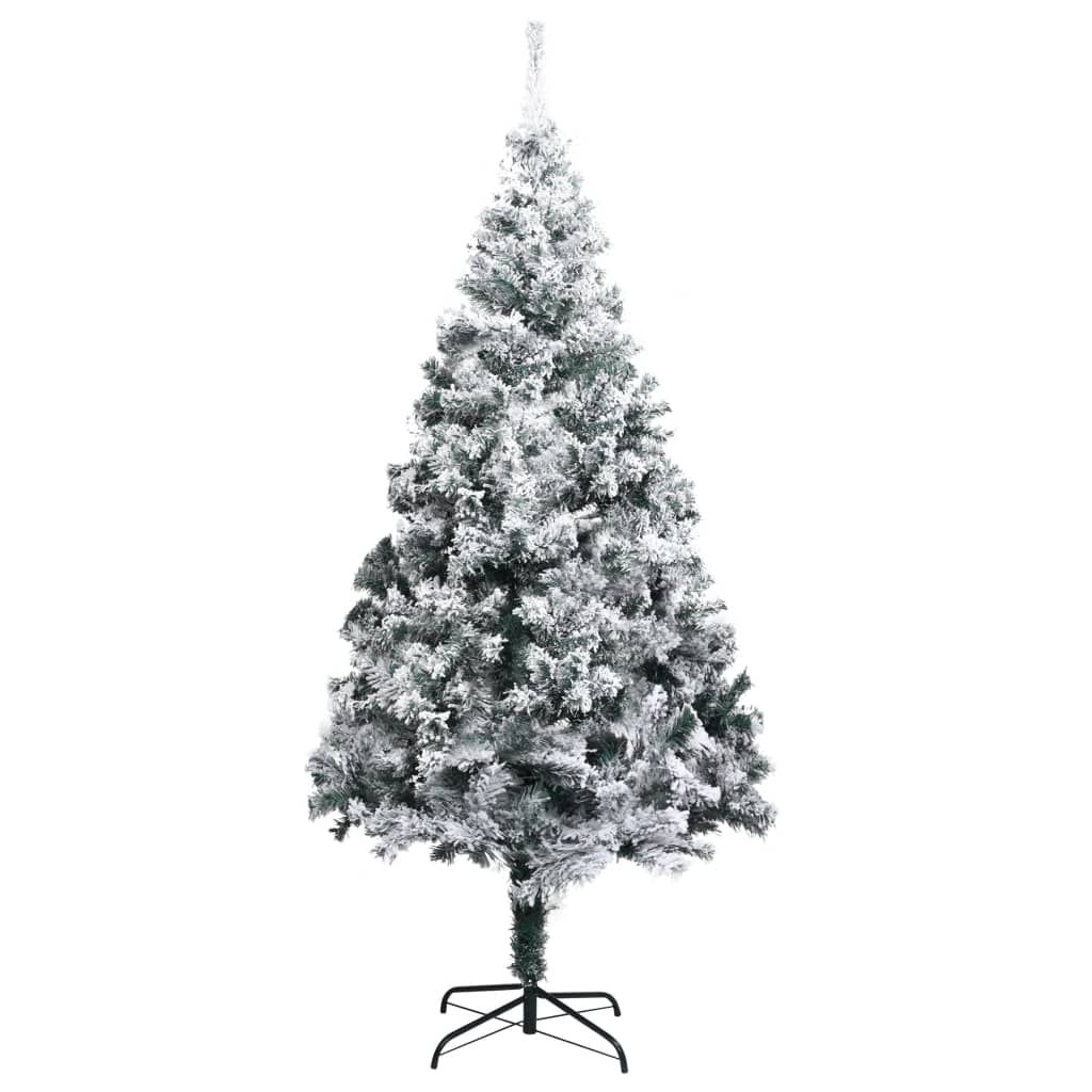 Albero Di Natale Artificiale Con Neve Fioccata Verde 240 Cm Pvc