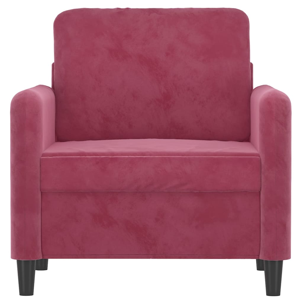 Poltrona Rosso Vino 60 Cm Velluto - Image 3