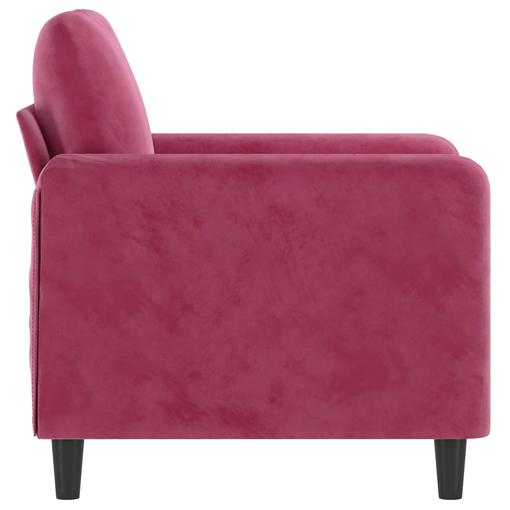 Poltrona Rosso Vino 60 Cm Velluto - Image 4