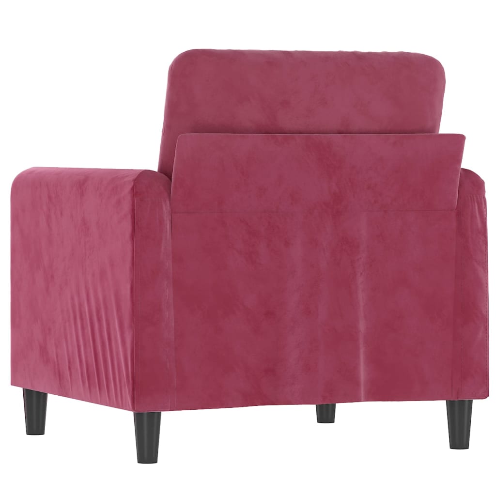 Poltrona Rosso Vino 60 Cm Velluto - Image 5