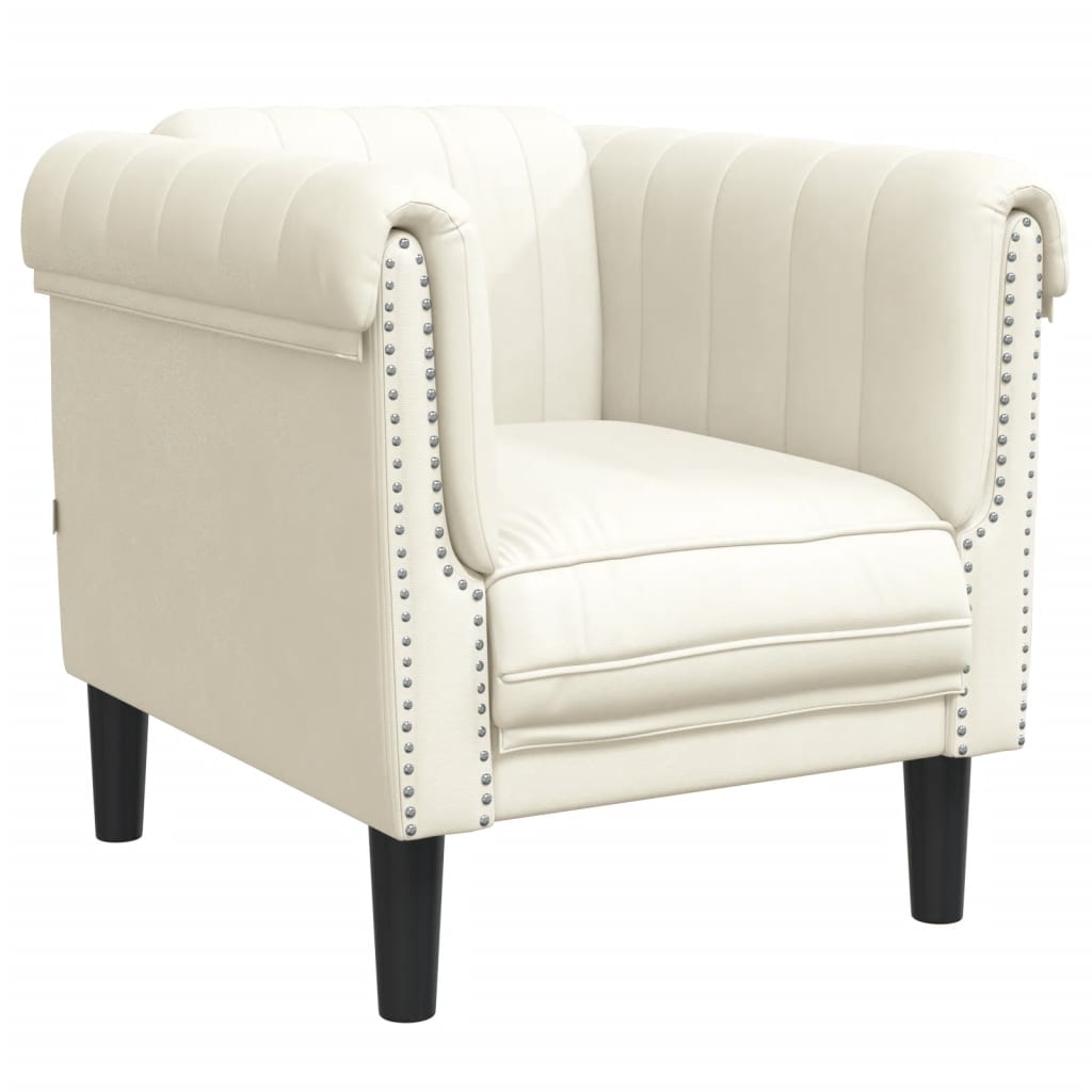 Set Di Divani 3 Pz Crema In Velluto - Image 4