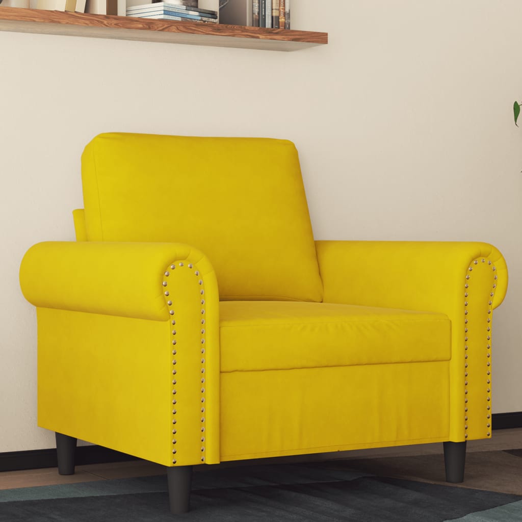 Poltrona Giallo 60 Cm Velluto